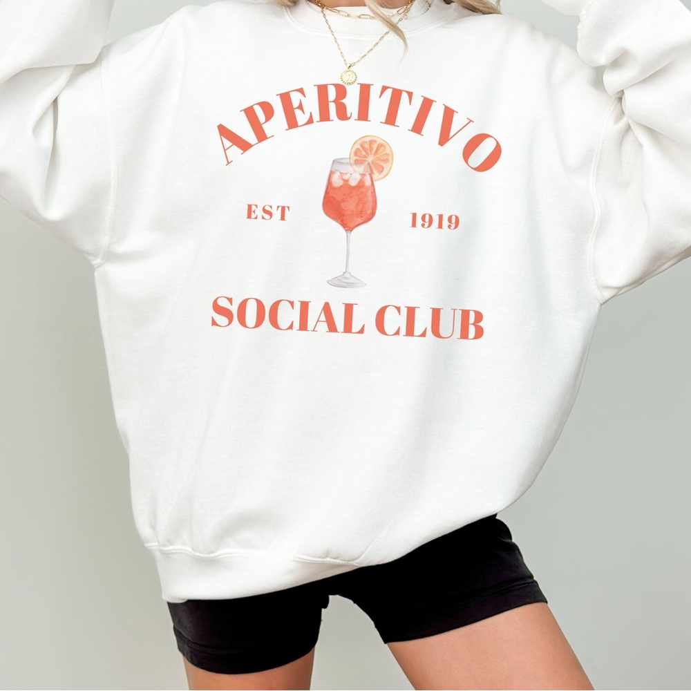 Aperitivo Social Club, Gildan Crewneck Sweatshirt - Small - New W/O Tags